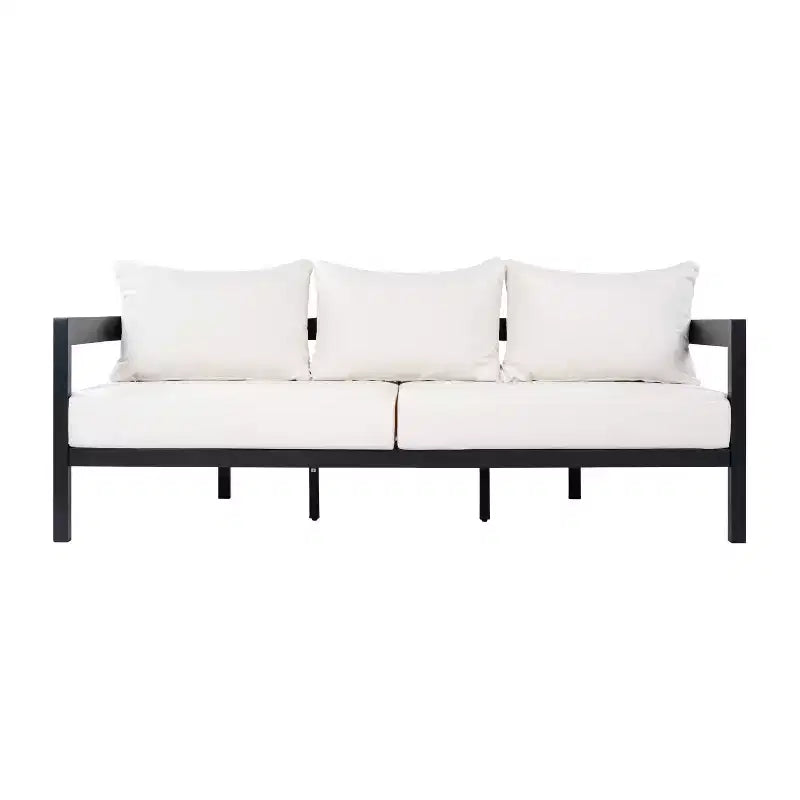 Christopher Knight Home Althea 5-teilige moderne, geschwungene Aluminium-Lounge-Garnitur für den Außenbereich mit Glastisch