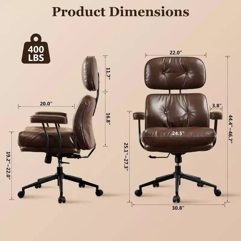 HOMLUX ergonomischer Chefsessel mit hoher Rückenlehne und Neigefunktion, komfortabler Lenden- und Nackenstütze