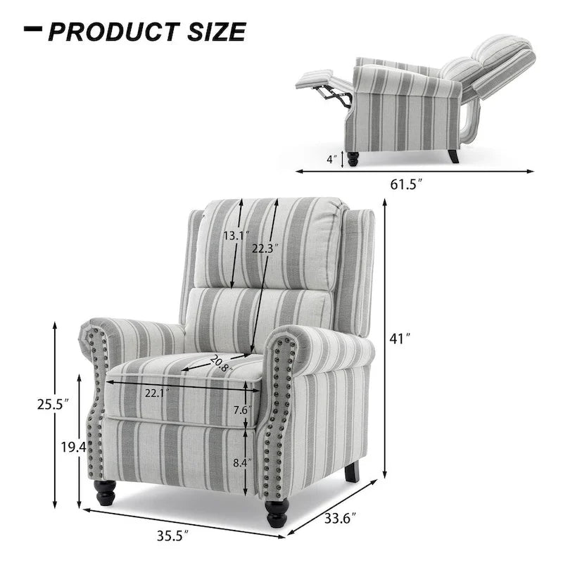 2er-Set moderner Polster-Relaxsessel mit Kunstleder/Stoffbezug