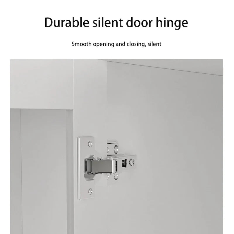 Kleiderschrank mit Spiegel, verstellbarer Kleiderstange und platzsparendem Design
