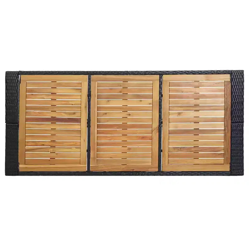 vidaXL Terrassenbar-Set 7-teilig Outdoor-Bartisch und Barstühle aus schwarzem Poly Rattan