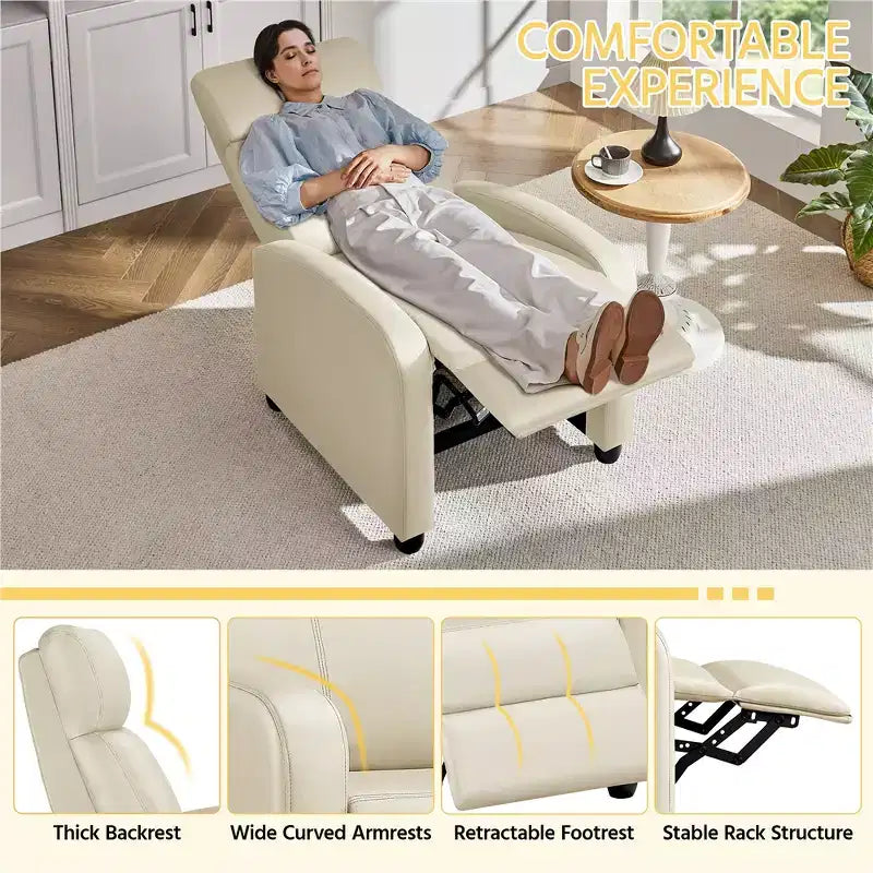 Yaheetech 2er-Set moderne Relax-Sofas aus PU-Leder für Wohnzimmer und Schlafzimmer