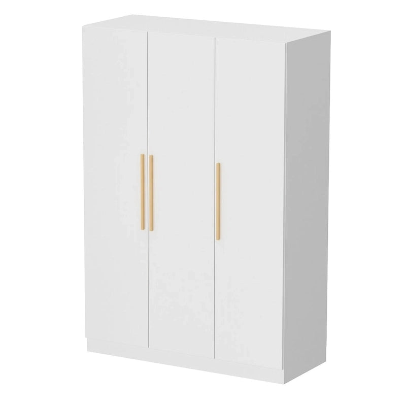 Timechee 47,2 Kleiderschrank Massivholzgriffe Weiß