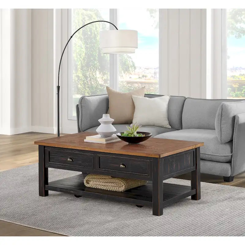 The Gray Barn Downington Couchtisch aus Massivholz mit 2 Schubladen