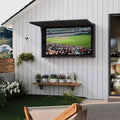 55-Zoll-Outdoor-TV-Gehäuse, wetterfeste TV-Abdeckung aus Massivholz mit 4D-verstellbarer Halterung & hochklappbarer Tür (passend für 44-55-Zoll-Fernseher)