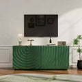 Clihome Sideboard, grüner Akzentschrank mit 4 Türen, moderner Vorratsschrank im Mid-Century-Stil, Konsolenschrank, Flurschrank
