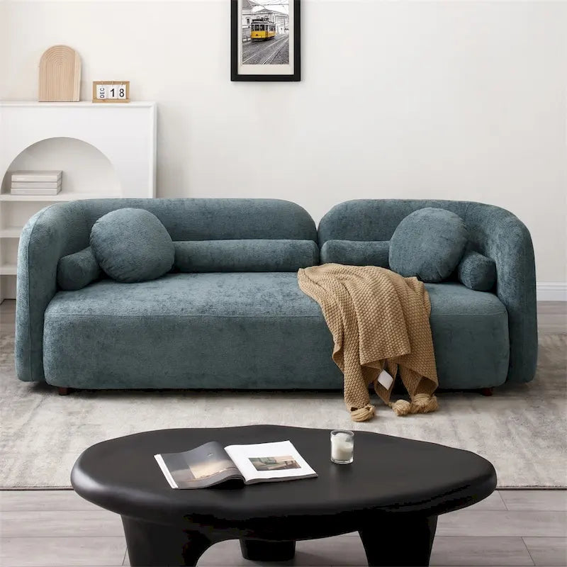 Modernes, bequemes 3-Sitzer-Sofa mit Samtbezug und Füßen