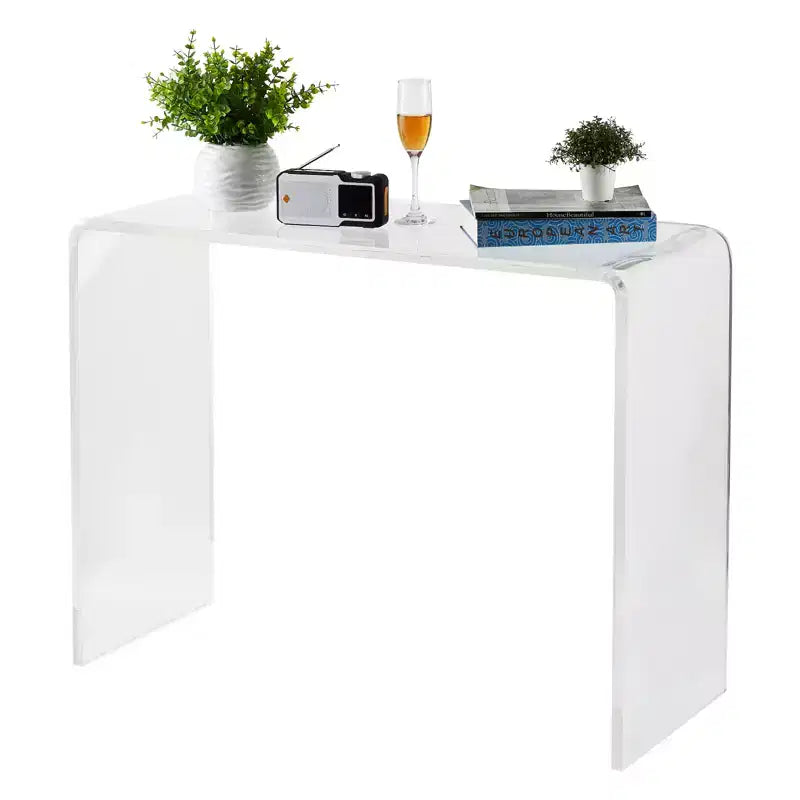 COZONY Moderner Konsolentisch aus Acryl, Transparenter schmaler Beistelltisch, Kompakter Akzent für den Eingangsbereich, Robust & Leicht, für Wohn- oder Esszimmer