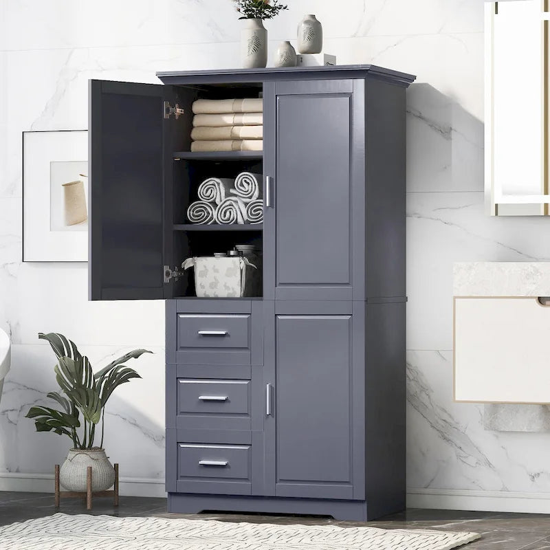 Hoher und breiter Schrank mit Türen für Badezimmer/Büro