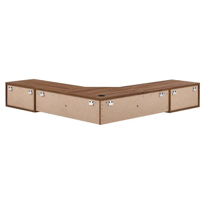 Render Wandmontierter Eckschreibtisch
