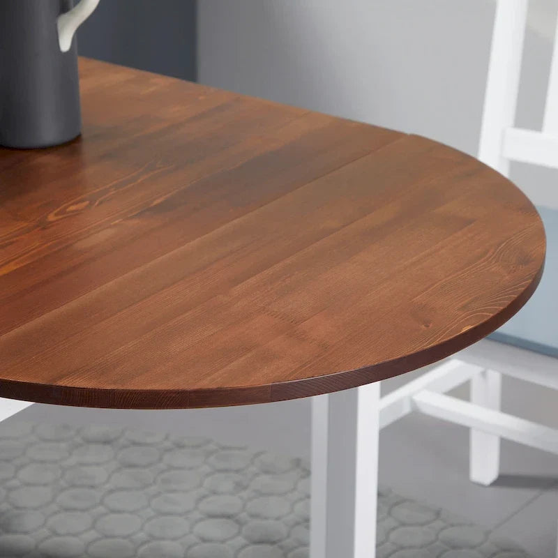 HOMCOM 55 cm Massivholz-Küchentisch, Klapptisch für kleine Räume, ausklappbarer Esstisch