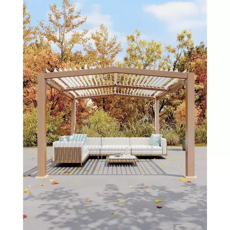 11x13 Outdoor-Pergola mit verstellbarem Lamellendach, verstärktem Aluminiumrahmen, Gartenpavillon für Terrasse, Patio, Hinterhof und Garten