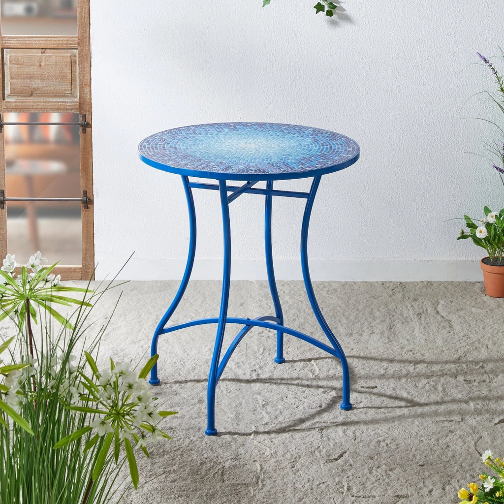Glitzhome Klappbares Bistro-Set aus Metall für den Außenbereich, 3-teilig, Terrassentisch und Stühle