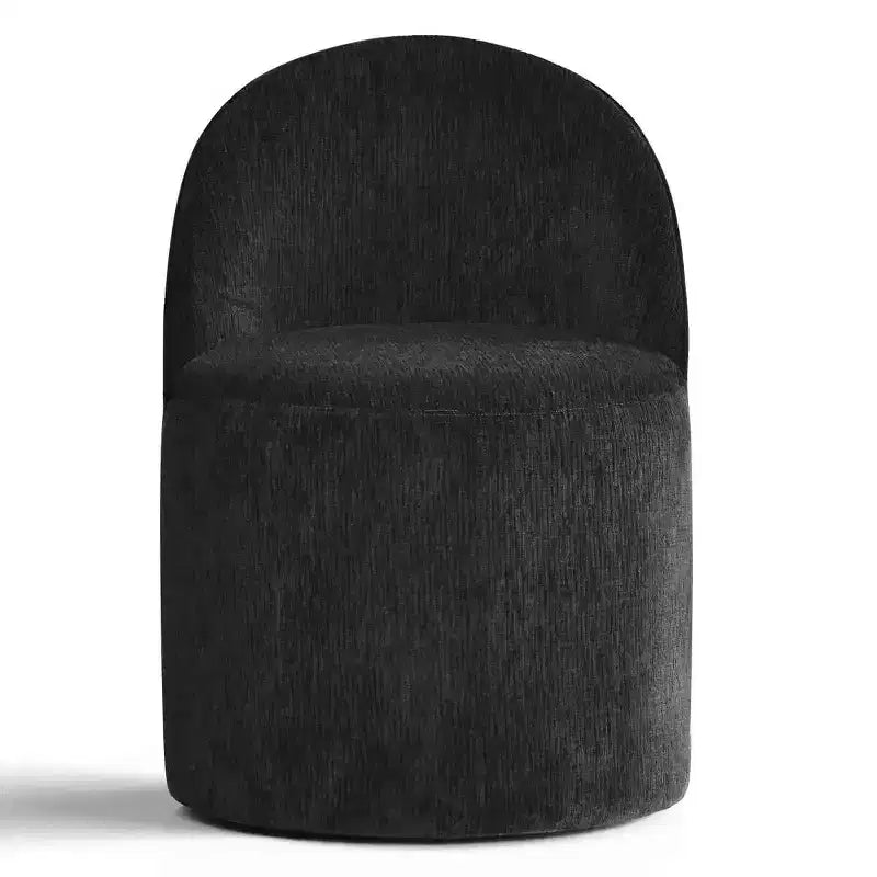 Moderner, chenillengepolsterter, drehbarer Akzentsessel mit Rollen, armlehnloser, rollbarer Loungesessel für Wohnzimmer, Schlafzimmer oder Homeoffice – Panipeachy