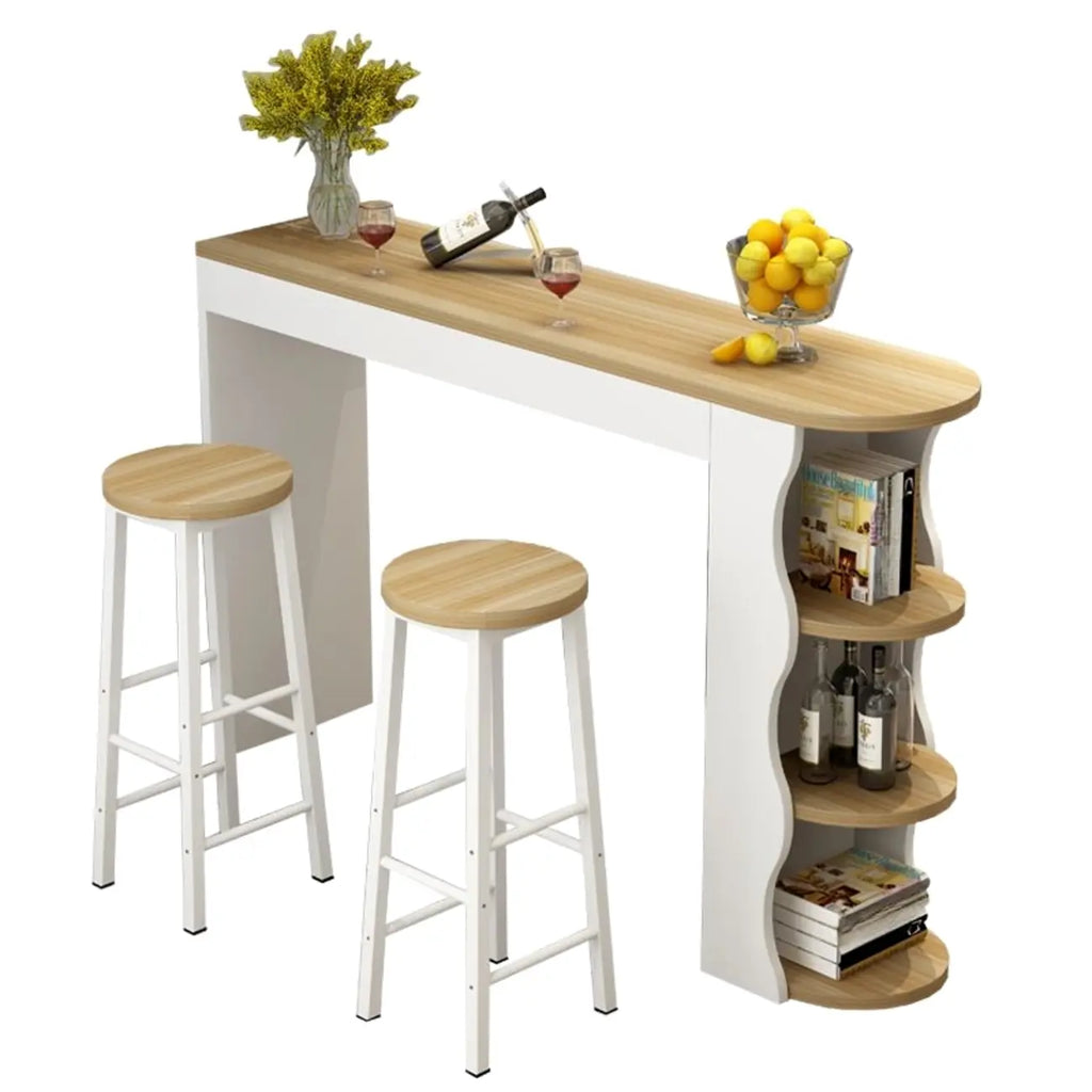 Moderne asymmetrische Bar-Tische aus schwarz-weißem Holz
