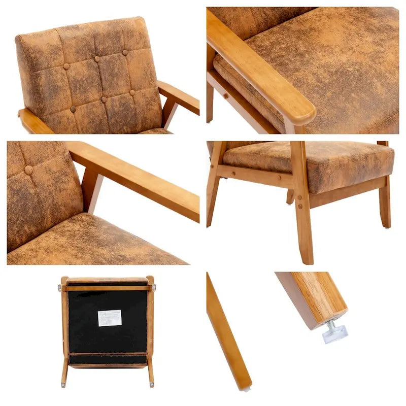2er-Set Akzentstühle mit Beistelltisch, Armlehnstuhl für Wohnzimmer, Schlafzimmer, Büro - 78,0 cm H * 64,5 cm B * 71,0 cm T