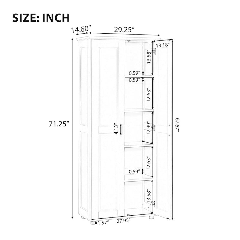 Badezimmerschrank mit zwei Türen, verstellbarem Regal und MDF-Platte