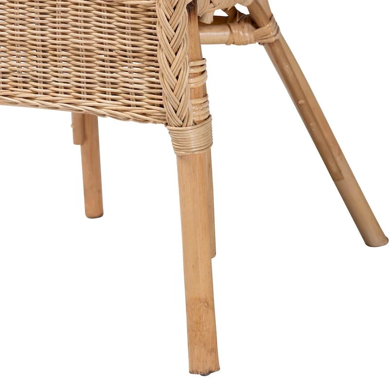 Abbey Moderner böhmischer Esszimmerstuhl aus natürlichem Rattan