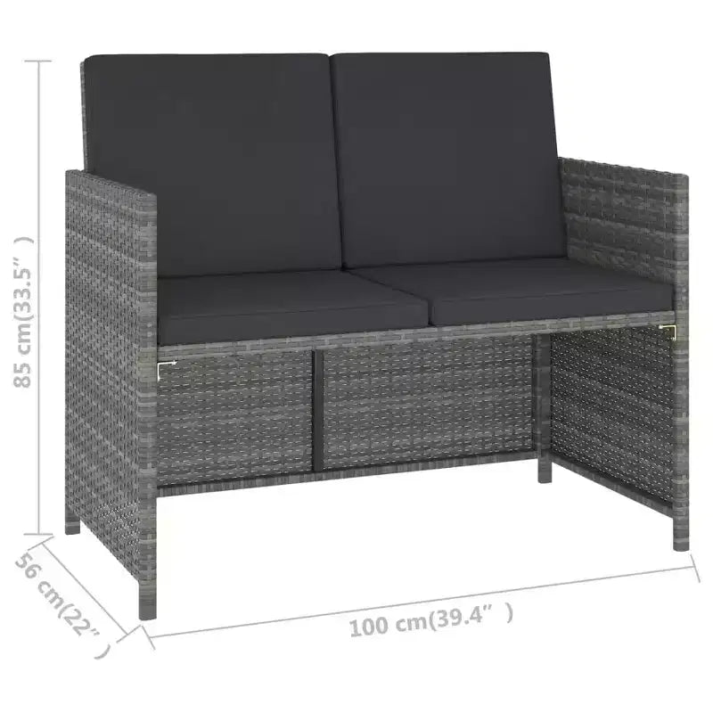 vidaXL Garten-Essgruppe Esstisch und Stühle aus Poly Rattan und Holz