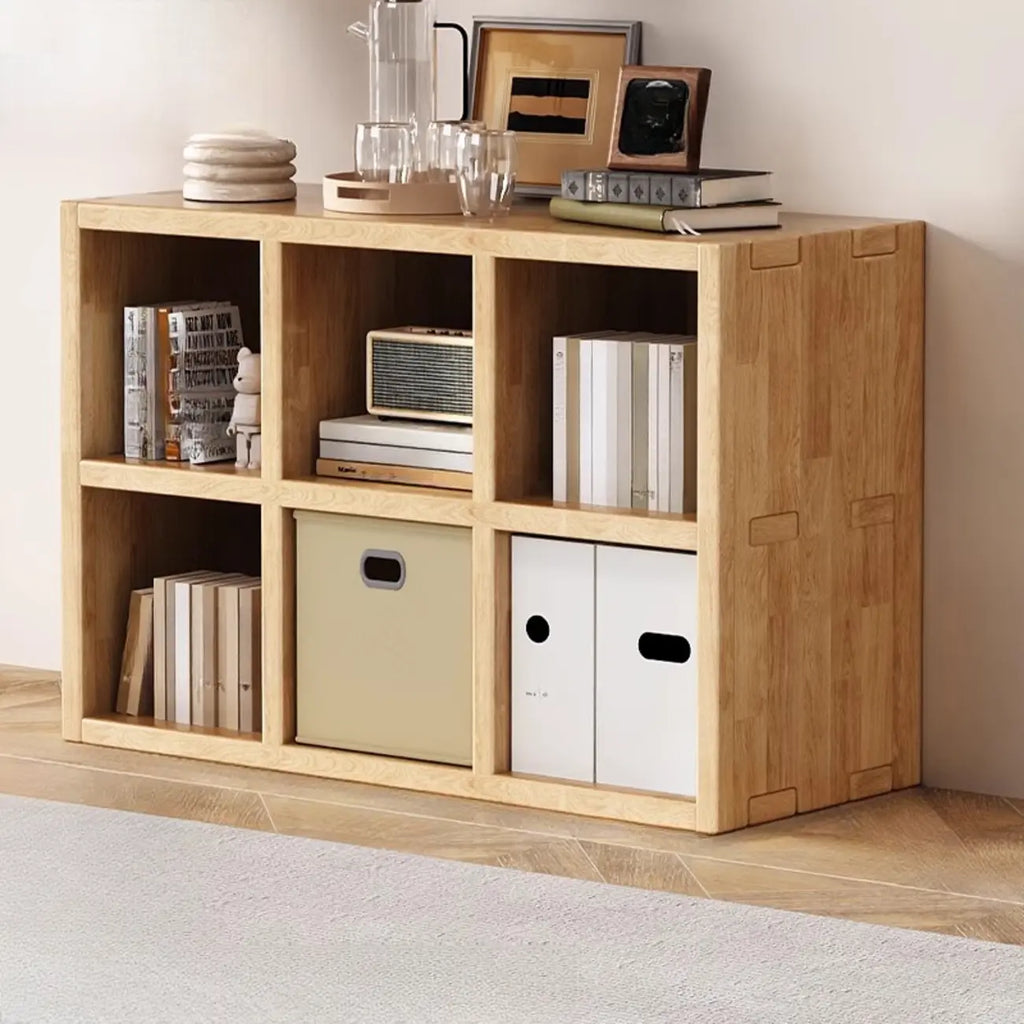 Modernes horizontales 8-faches Holzregal in Natur-Optik