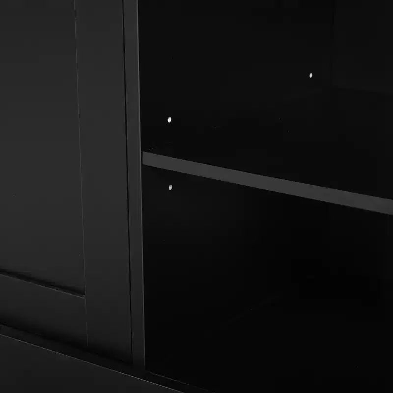 Whisen 91 Medienkonsole, gewölbte Entertainment-Center-Wandkombination im Landhausstil mit Bücherregal, Holzmaserung, für Fernseher bis zu 70 Zoll