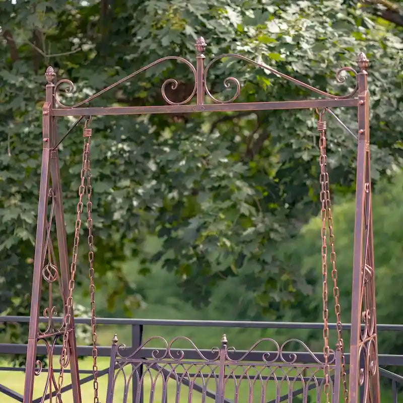 Eisenschaukelbank Tserovani in Bronze - 57,5x35x91
