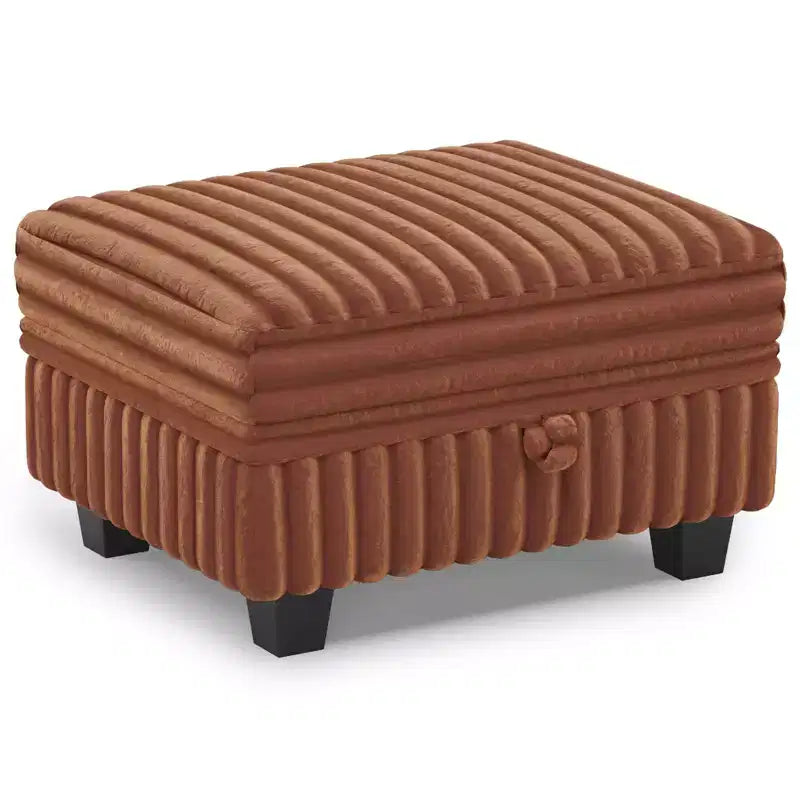 Belffin Cord-Ottomane mit Stauraum für modulares Ecksofa