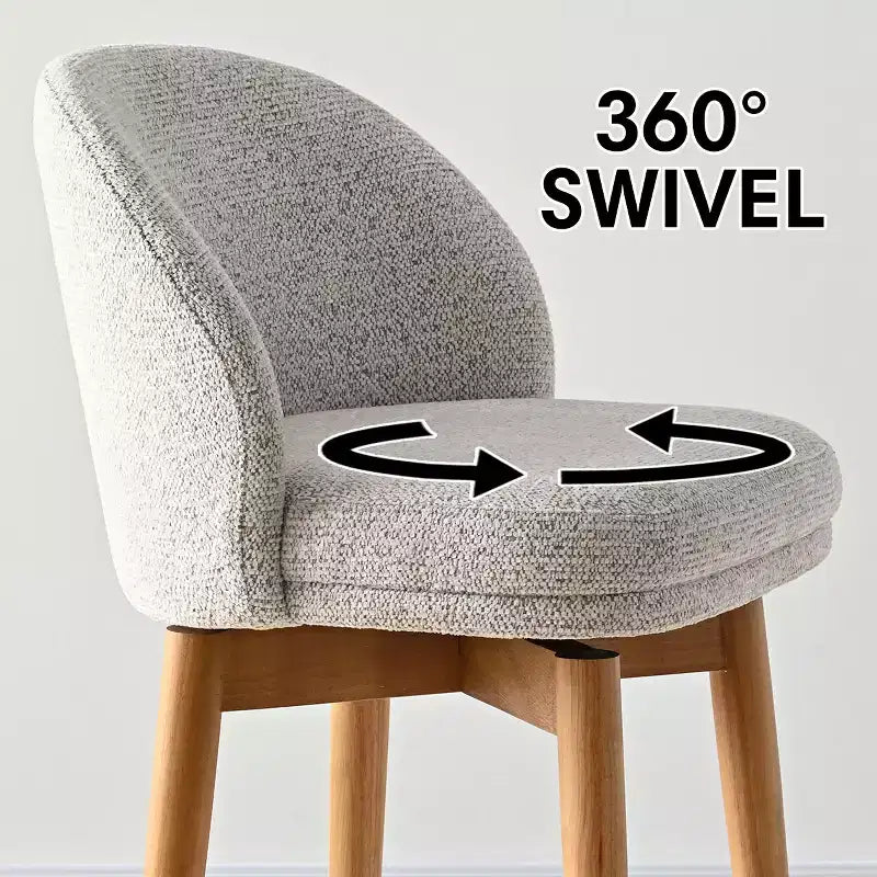 2er-Set moderne drehbare Tresenhocker mit gepolsterter Sitzfläche, 360° rotierbare Stühle für Kücheninsel oder Hausbar mit Massivholzbeinen - Panipeachy