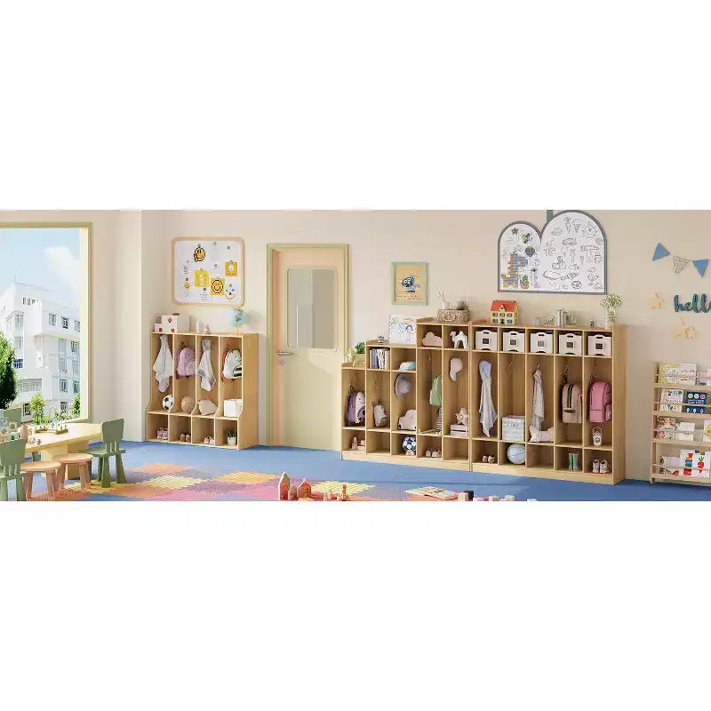 Acekool 4-teilige Kinder-Garderobe mit 4 Fächern & 8 Haken für Klassenzimmer, Kinderzimmer & Zuhause