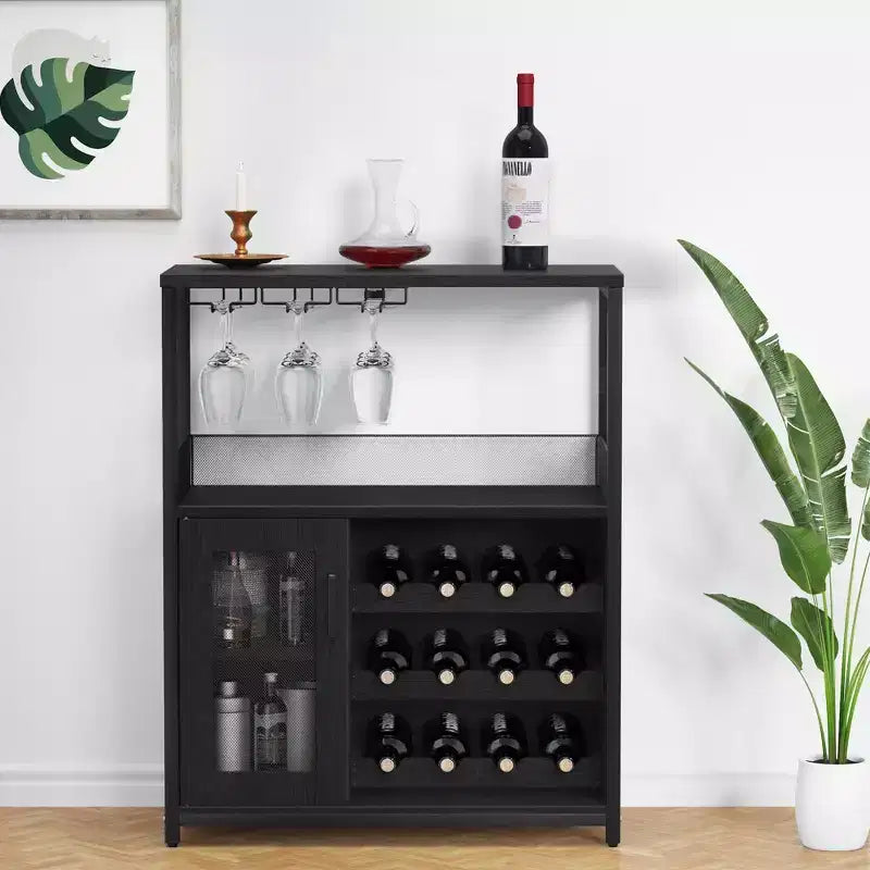 DobleePy Bar-Schränke, Weinschränke, Sideboards, verstellbare Einlegeböden, geeignet für kleine Barschränke in Küchen und Restaurants, Retro-Farbe
