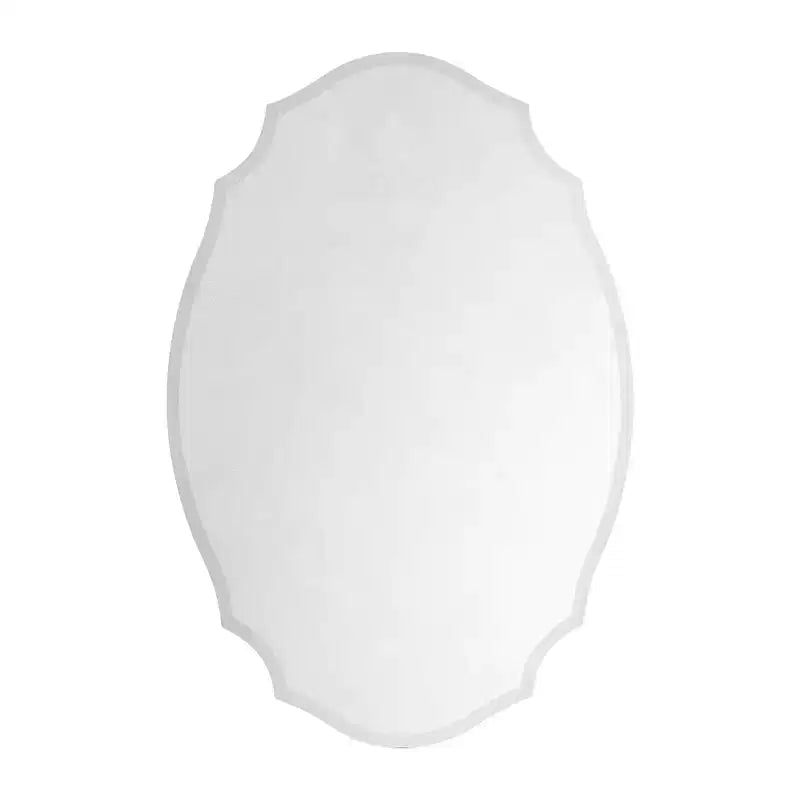 50,8 cm B x 76,2 cm H unregelmäßig geformter, rahmenloser Apothekerschrank mit Facettenschliff, Aufputzmontage, mit Spiegel