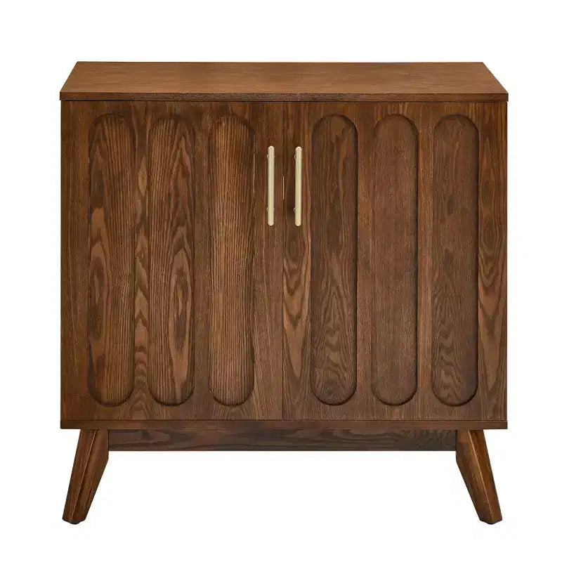 MAYEERTY Geriffeltes Sideboard Buffetschrank mit Regalen und Massivholzbeinen für Wohnzimmer und Esszimmer