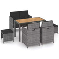 vidaXL Garten-Essgruppe Esstisch und Stühle aus Poly Rattan und Holz