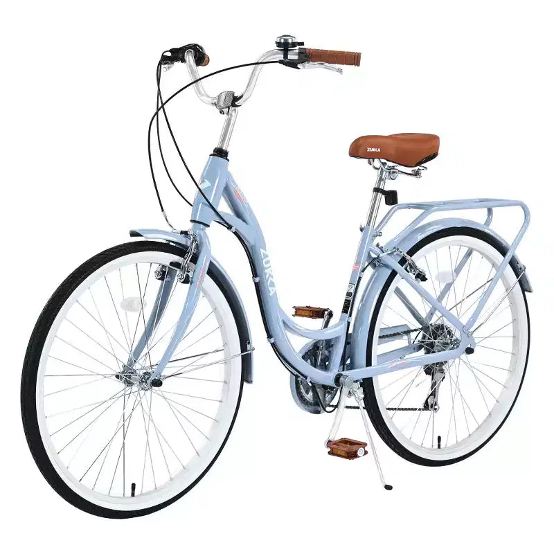 Zeus & Ruta 24-Zoll-Damenfahrrad mit 7-Gang-Schaltung und Stahlrahmen