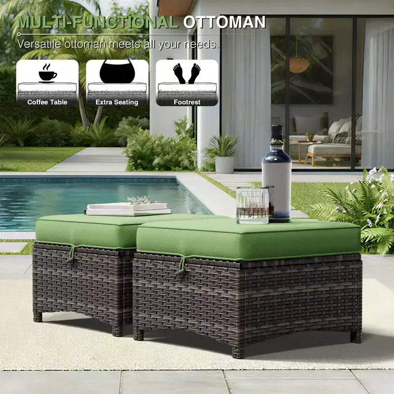 UPTIOT Premium Outdoor-Lounge-Set mit Sofa, Drehstühlen und Fußhocker für ultimativen Komfort und Stil
