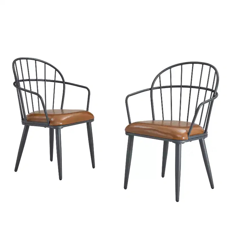 5-teiliges Esstisch-Set mit 4 Essstühlen und rundem/eckigem Tisch, Schwarz+Natur/Walnuss-ModernLuxe