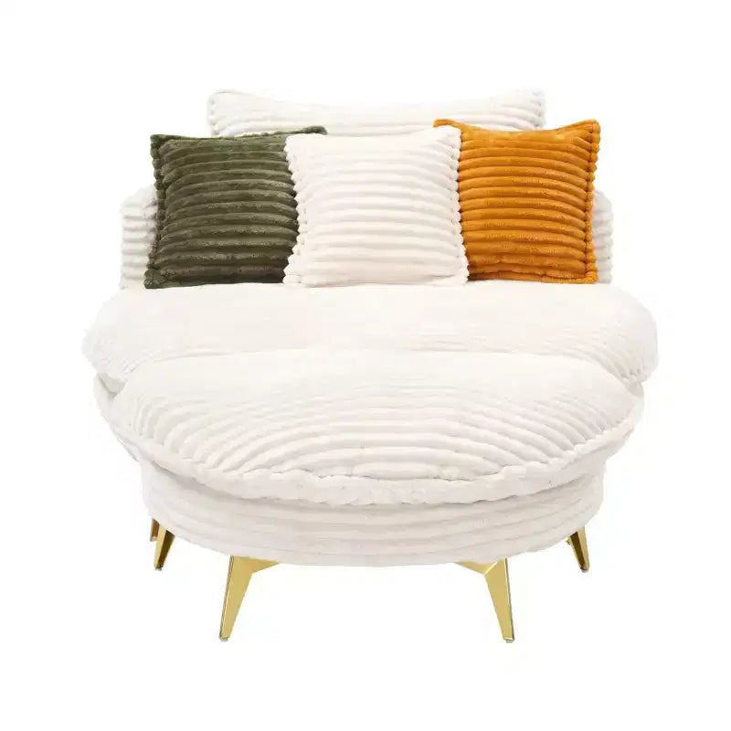 Moderner Sessel mit Hocker, gepolstertes extragroßes Einzelsessel-Sofa, tiefer Lounge-Sessel mit Fußstütze für Schlafzimmer, Wohnzimmer und Büro