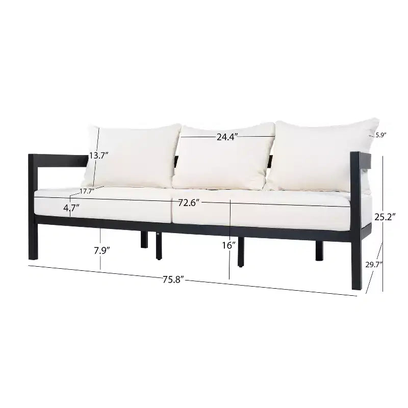 Christopher Knight Home Althea 5-teilige moderne, geschwungene Aluminium-Lounge-Garnitur für den Außenbereich mit Glastisch