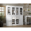 Küchenbuffet aus 100 % Massivholz mit Glas- oder Holztüren und 2-Schubladen-Set, 65 x 71,5