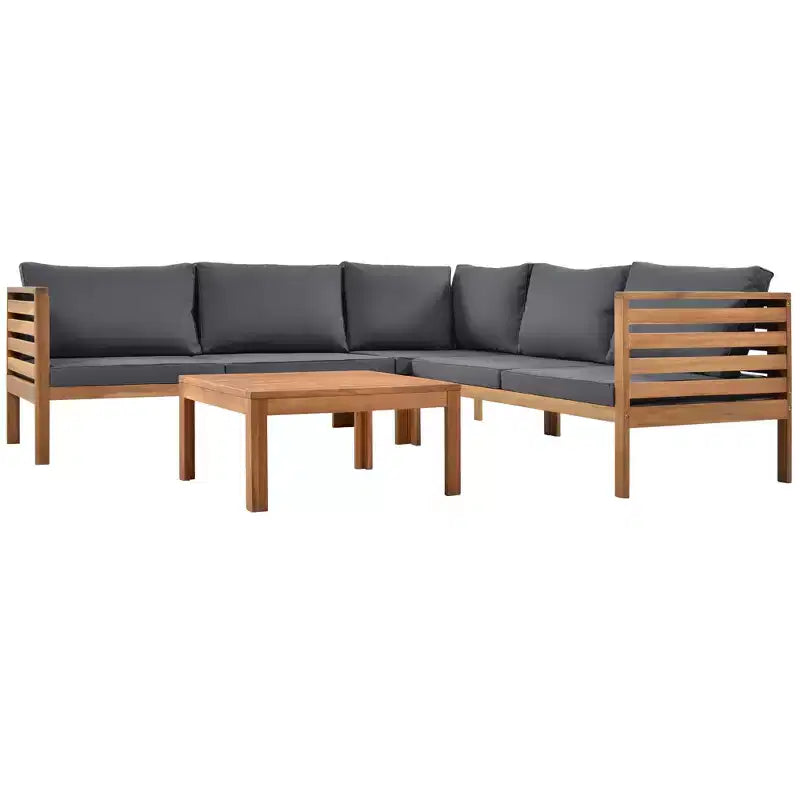 Polibi Acacia Eck-Outdoor-Sofa-Set mit passendem Couchtisch