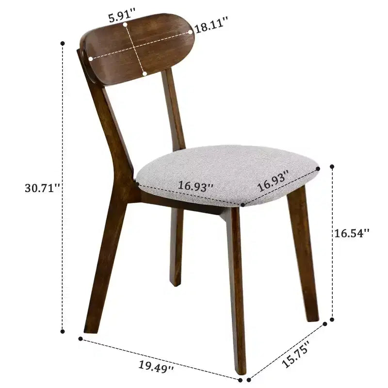 Set aus 2 Esszimmerstühlen aus Massivholz im Mid-Century-Modern-Stil, Küchenstühle für Esszimmer, Restaurant oder Wohnzimmer – Panipeachy