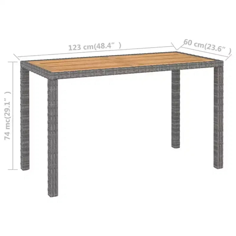 vidaXL Garten-Essgruppe Esstisch und Stühle aus Poly Rattan und Holz