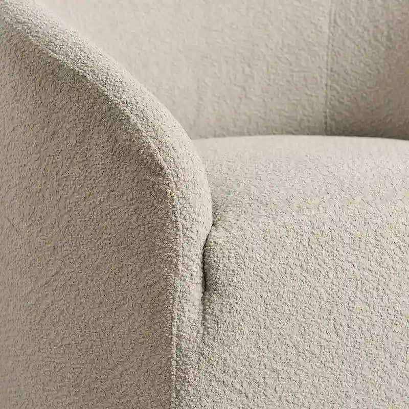 KINWELL 32 W Bouclé-gepolsterter drehbarer Fasssessel (2er-Set)
