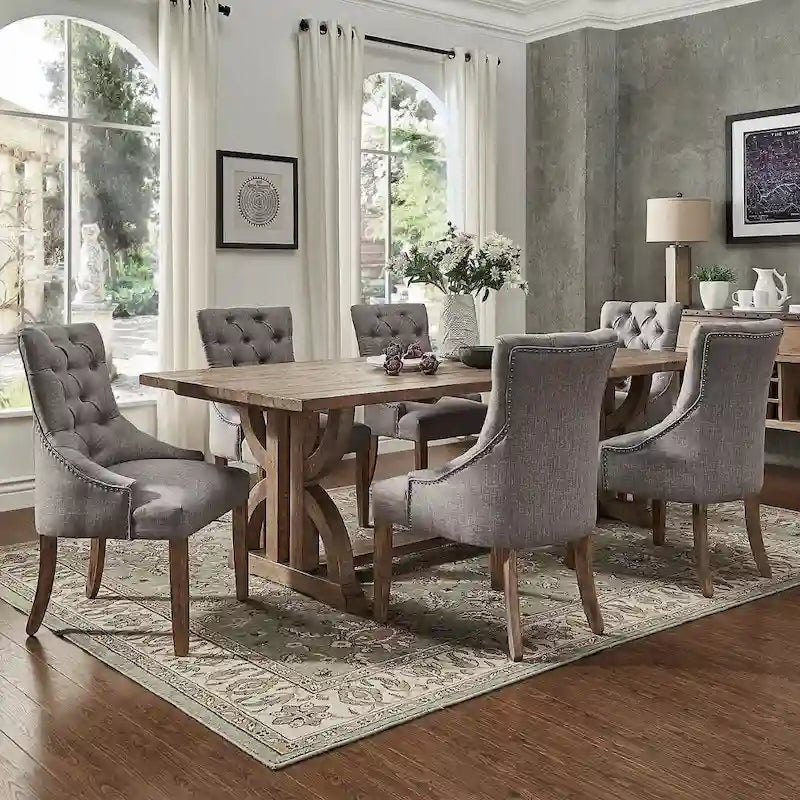 Paloma Farmhouse 7-teiliges Esszimmer-Set aus Altholz von iNSPIRE Q Artisan