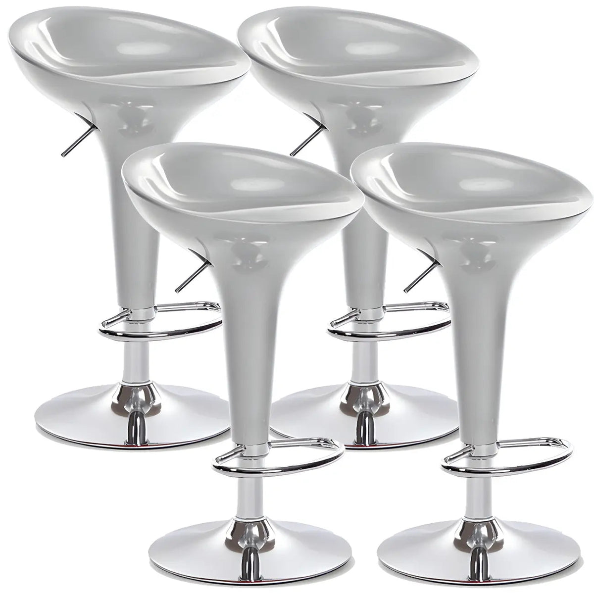 Höhenverstellbarer Barhocker aus Kunststoff in Chromoptik
