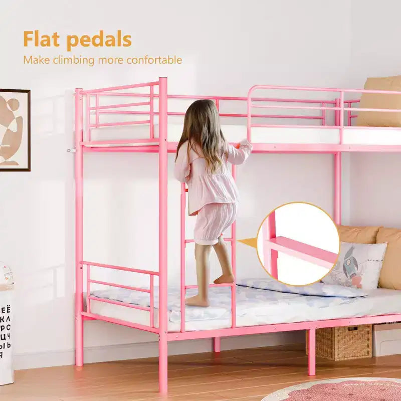 Karl Home Etagenbett aus Stahl für zwei Personen, mit Leiter, für Schlafzimmer oder Wohnheimzimmer, für Kinder und Erwachsene