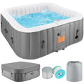 Aufblasbarer Outdoor-Whirlpool für 4–6 Personen mit Bedienfeld, 130 Düsen, isolierter Abdeckung & Bodenplane – 7500 W