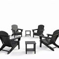 Klappbare Adirondack-Stühle, 4er-Set mit 2 Beistelltischen, moderne Outdoor-Stühle aus HDPE für Terrasse, Veranda, Balkon, Garten und Rasen