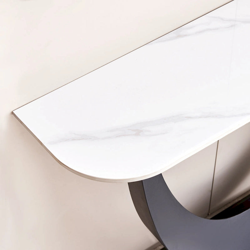 Moderner Konsolentisch, exquisites Formdesign, Metallrahmen mit verstellbaren Fußgleitern für den Eingangsbereich
