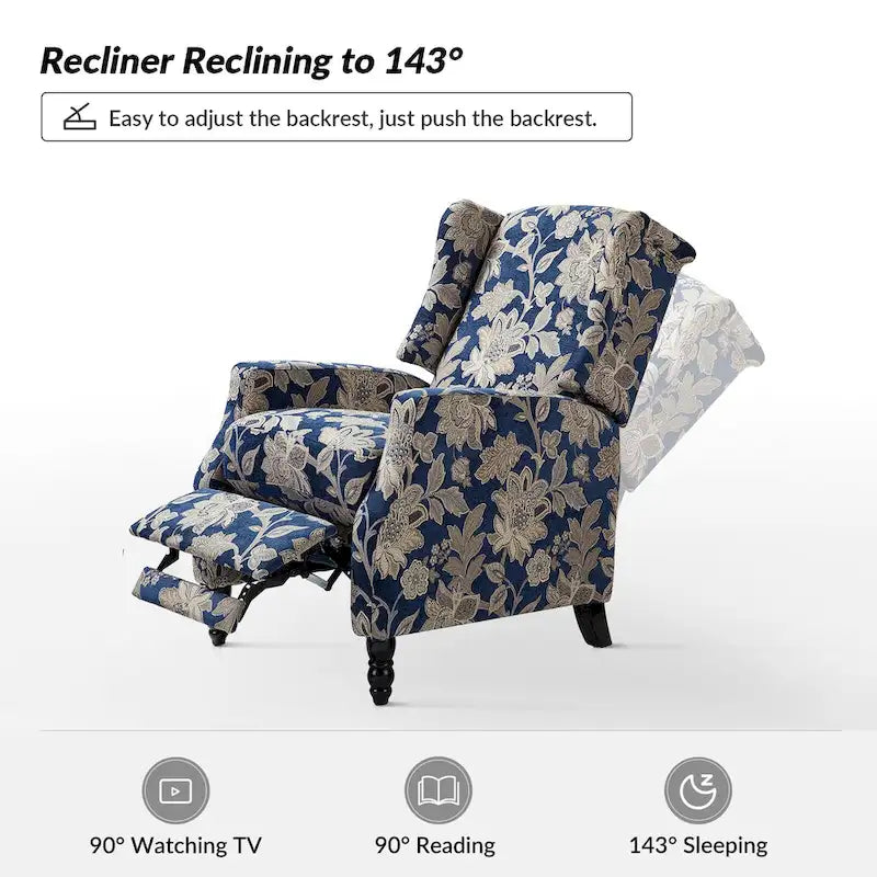 Manueller Mid-Century-Modern-Relaxsessel mit Rückstellfunktion und Ohrensesseldesign
